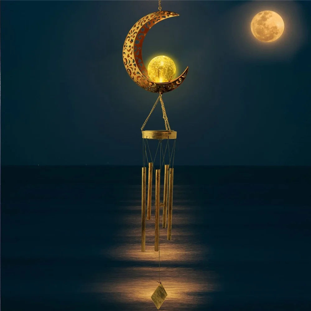 Balcony Wind Chimes Outdoor Yard Solar Lights Birthday Gift Hanging Decoration Lamps - 5