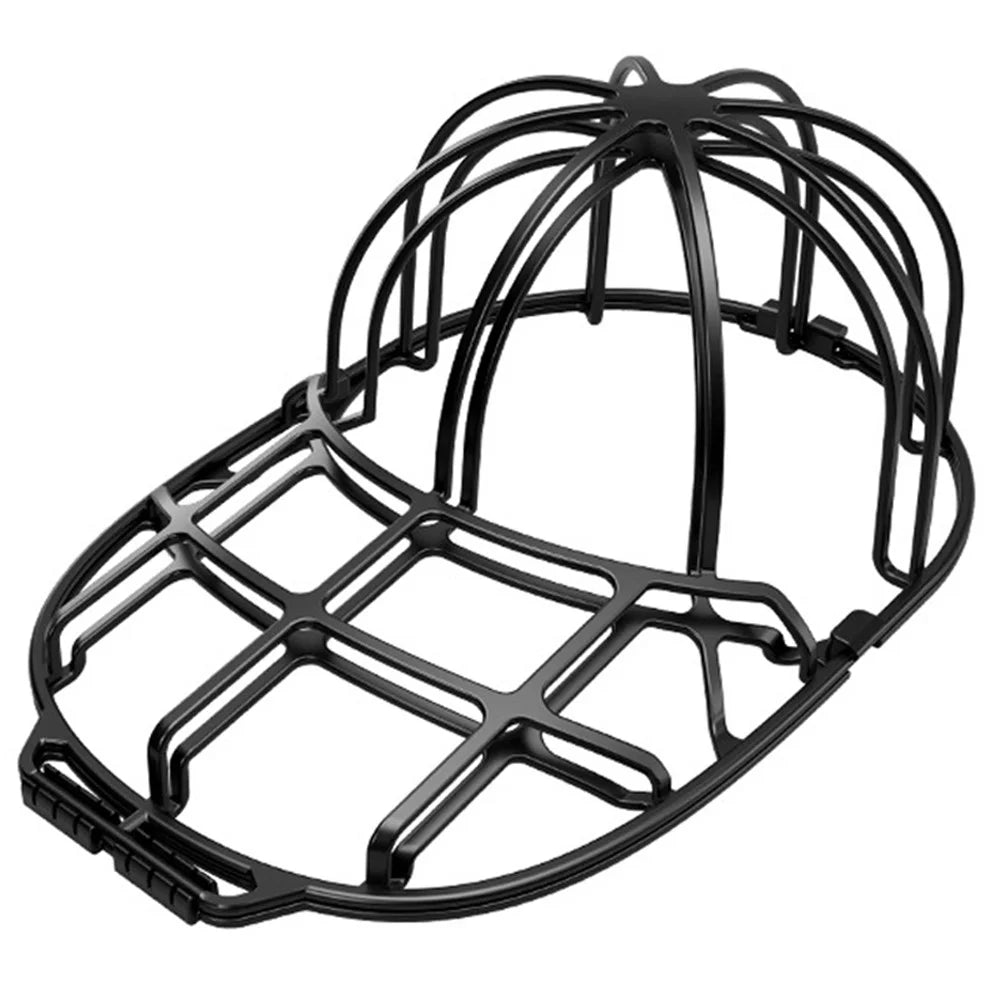 Hat Washer Cage for Washing Machine Baseball Cap Shaper Protector Cleaner Rack - Black - 1