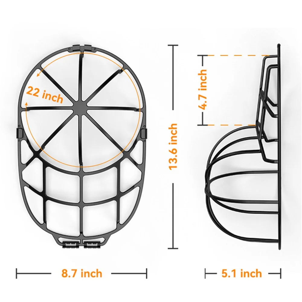 Hat Washer Cage for Washing Machine Baseball Cap Shaper Protector Cleaner Rack - Black - 6