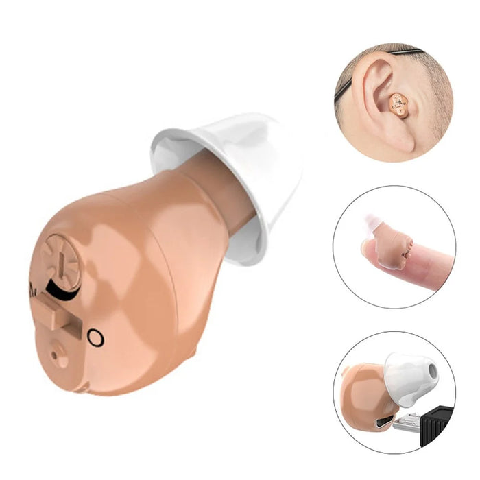 G17 Mini Digital Invisible Hearing Aid In-Ear Sound Enhancer Voice Amplifier - EU Plug - 1