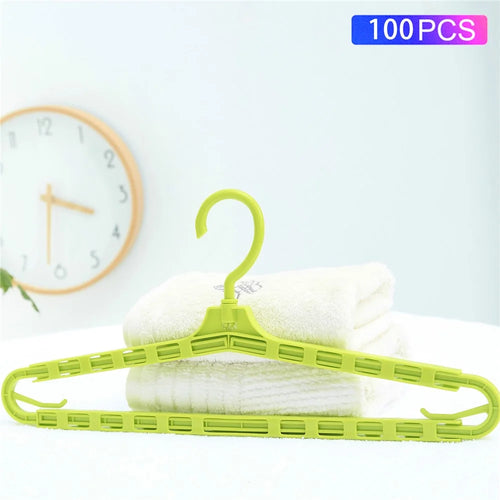 YM-155 100PCS Clothing Hangers Stretchable Foldable Design Closet Clothes Quilt Cover Hangers - Green - 1
