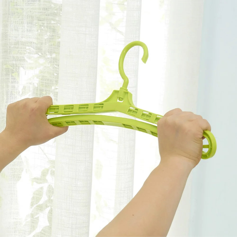 YM-155 100PCS Clothing Hangers Stretchable Foldable Design Closet Clothes Quilt Cover Hangers - Green - 3