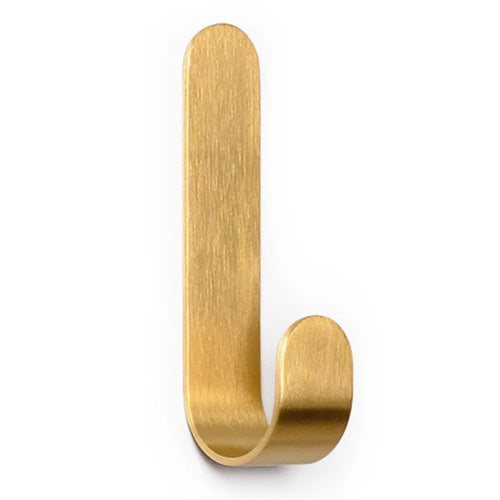 Size S Golden Hook Adhesive Brass Brushed Heavy Duty Hanging Hook Storage Hanger for Hanging Coat Hat Towel Robe Key Clothes - 1