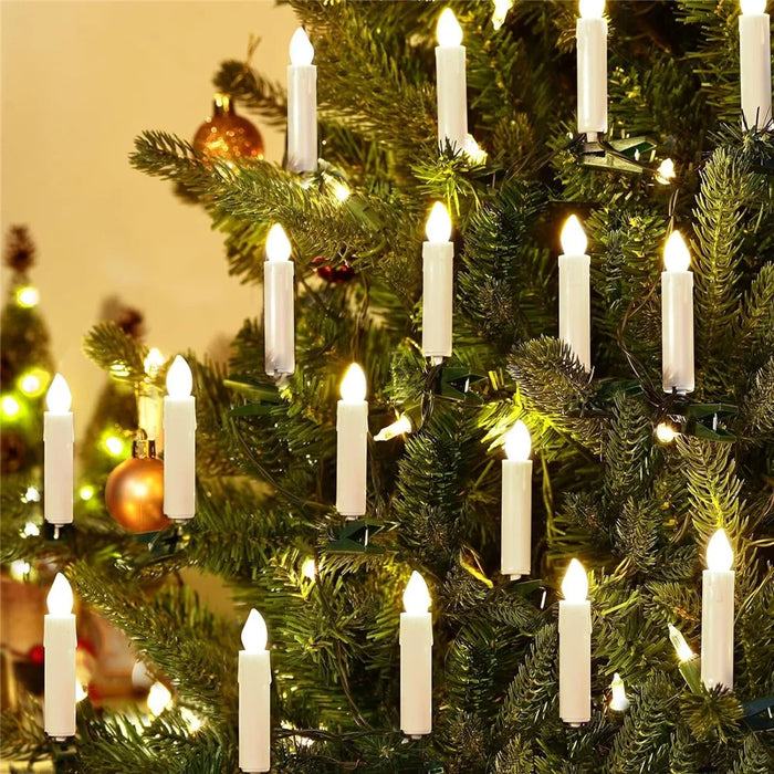 1m 10-LED Clip Design Candle LED String Light Christmas Tree Birthday Party Decorative Lamp, 2xAA Battery / Flashing+Timing - 3