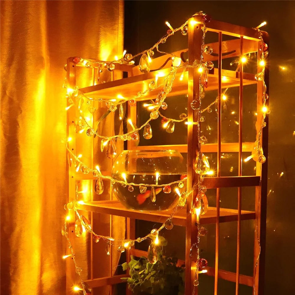 1.5m 10-LED Gemstone String Light Battery Powered Romantic Bedroom Decorative Lamp - 6