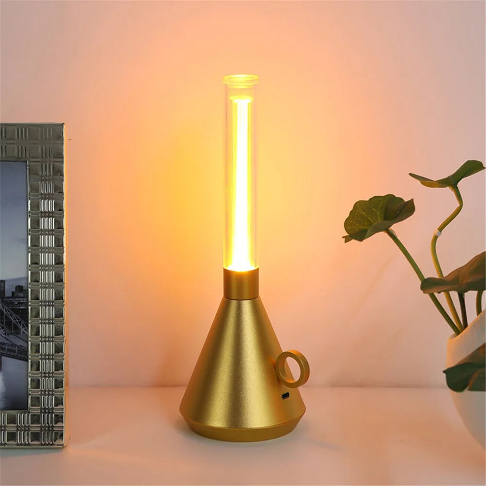 Vintage Kerosene Lamp Table Lamp Dimmable Portable Night Light for Bar Cafe - Gold - 7