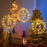 IP68 Waterproof Dual Ring Christmas Light Gift Window Decoration with Remote Control - Warm White+Bell - 5