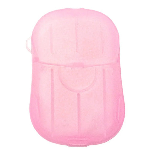 18Pcs Portable Disposable Soap Paper Travel Camping Washing Hand Bath Soap Sheets with Box - Pink - 1