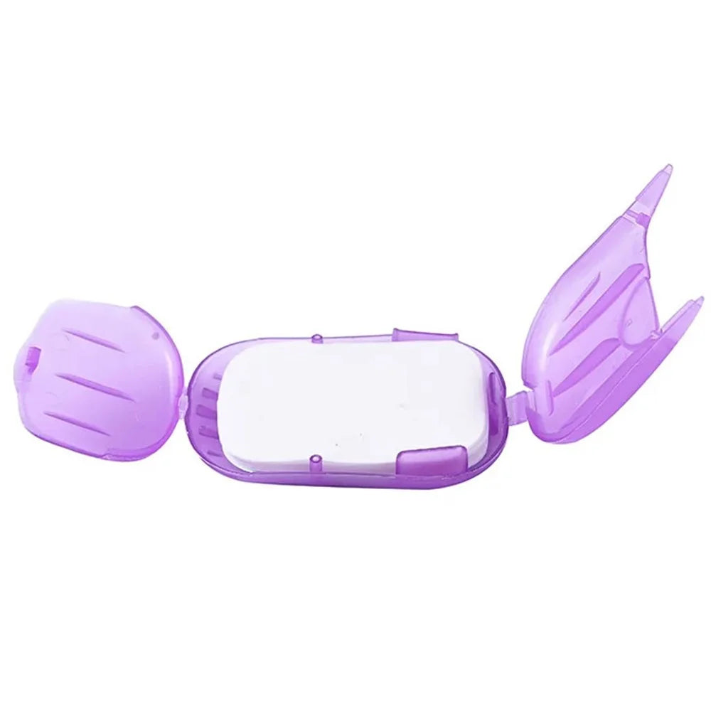 18Pcs Portable Disposable Soap Paper Travel Camping Washing Hand Bath Soap Sheets with Box - Pink - 5