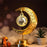 Holiday Decoration LED Table Lamp Iron Art Hollow Moon Disco Ball Desktop Light - 3