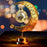 Holiday Decoration LED Table Lamp Iron Art Hollow Moon Disco Ball Desktop Light - 4