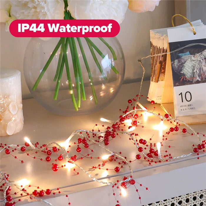 3m 30-LED Beads Design String Light Festival Christmas Home Decorative Light - Red Beads - 3
