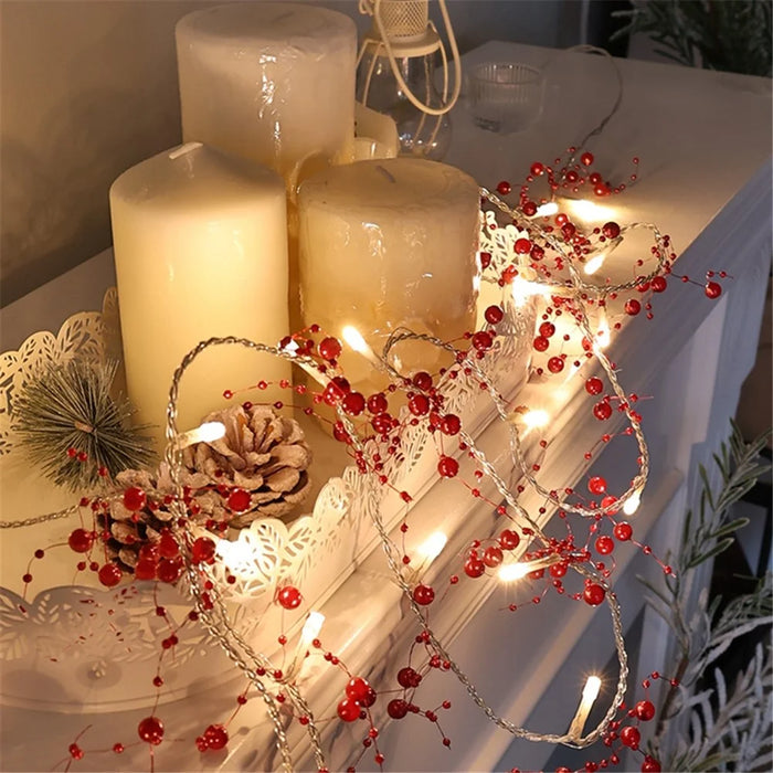 3m 30-LED Beads Design String Light Festival Christmas Home Decorative Light - Red Beads - 7