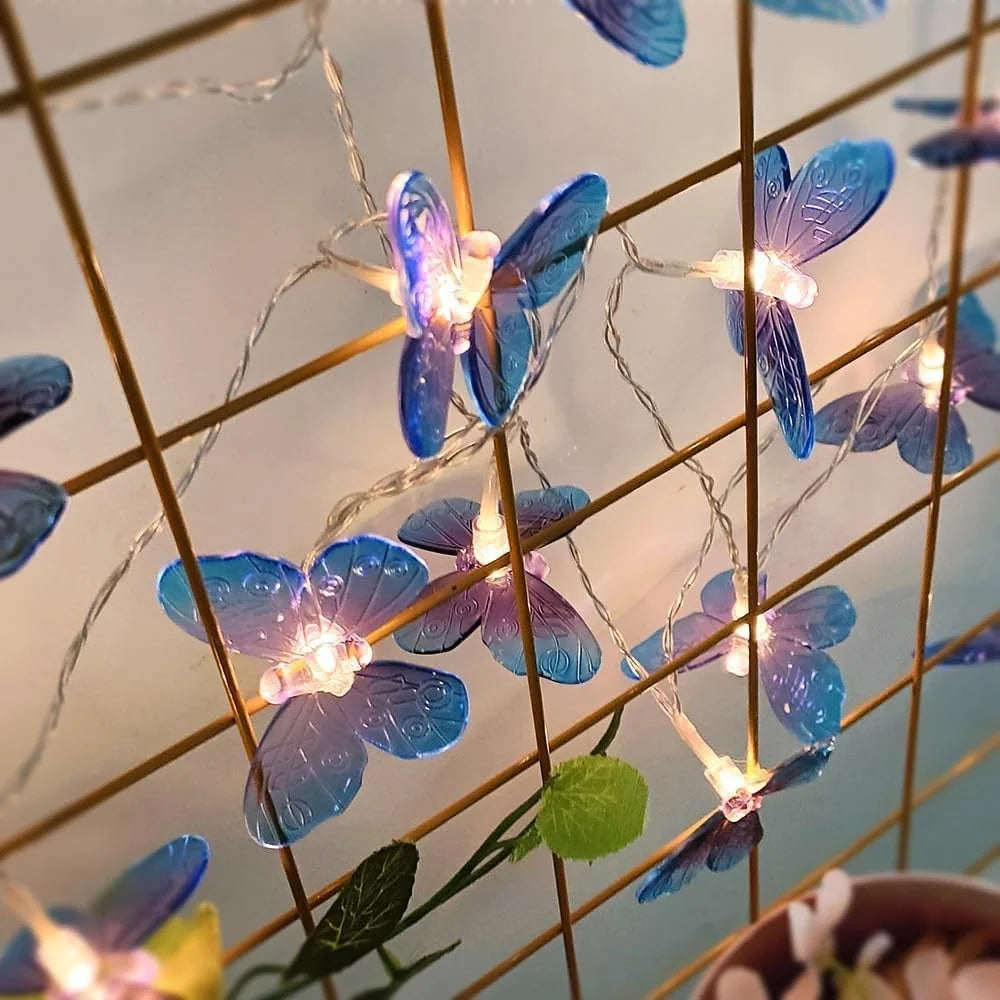 2m 10-LED Butterfly String Light Romantic Festival Wedding Decorative Lamp, Constant Light - Purple - 5