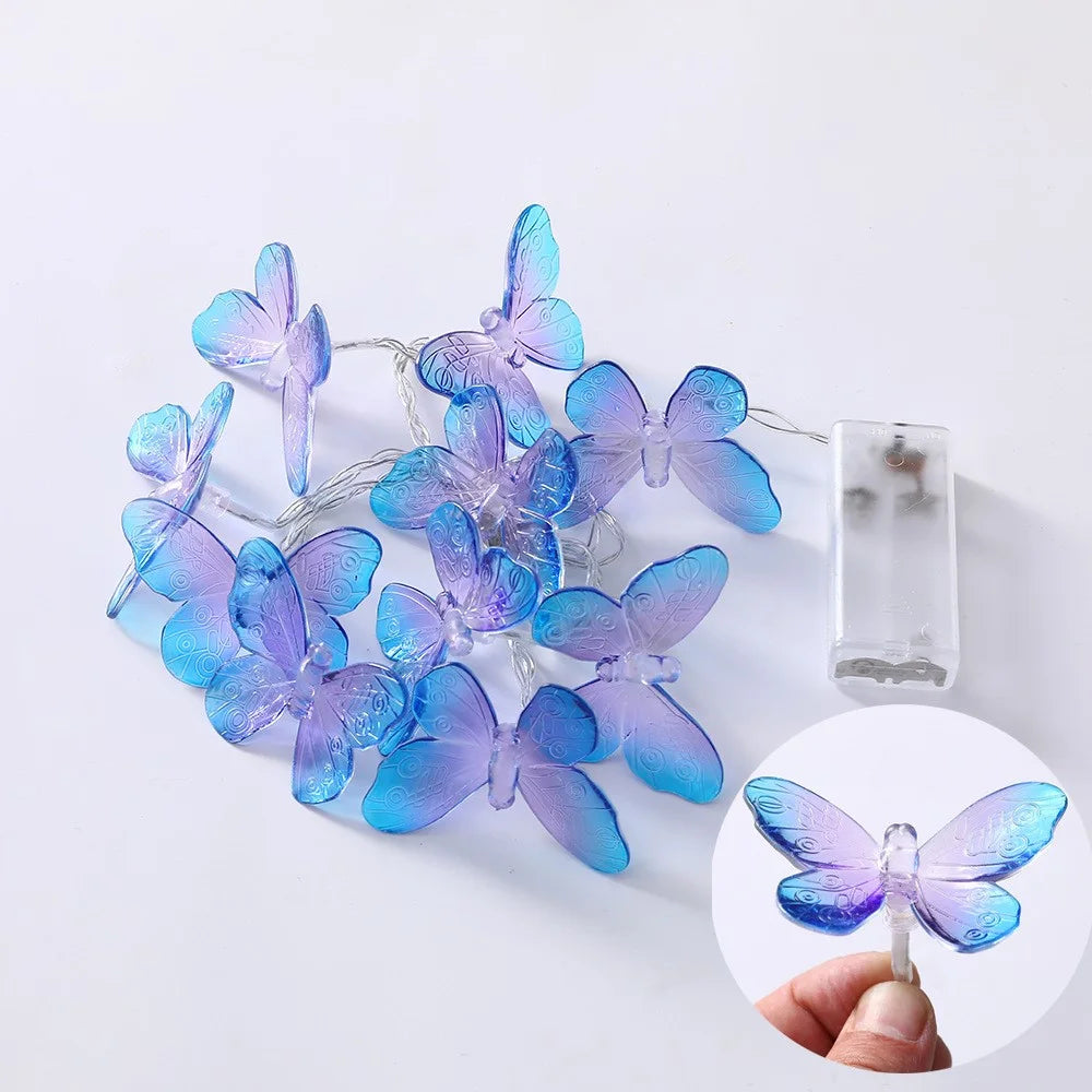 2m 10-LED Butterfly String Light Romantic Festival Wedding Decorative Lamp, Constant Light - Purple - 6