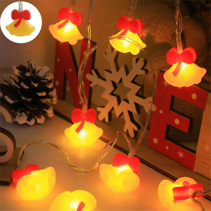 2m 10-LED String Light Christmas Style Xmas Festival Decorative Lamp, Constant Light - Bell - 3