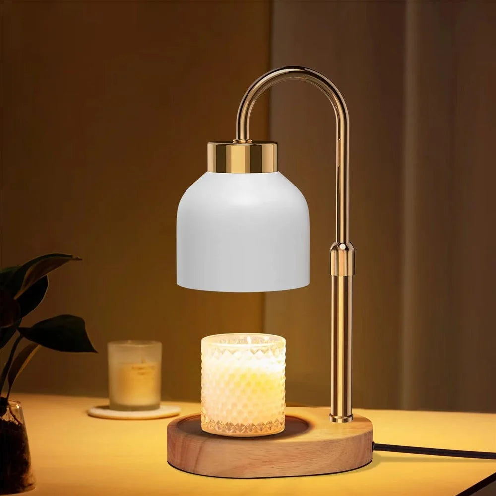 Electric Wax Warmer Candle Melt Lamp Timing Function Night Light Aromatherapy Table Lamp, EU Plug- White - 2