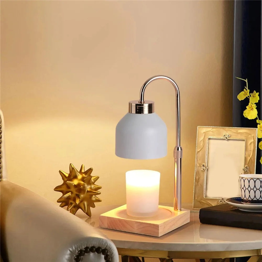Electric Wax Warmer Candle Melt Lamp Timing Function Night Light Aromatherapy Table Lamp, EU Plug- White - 3