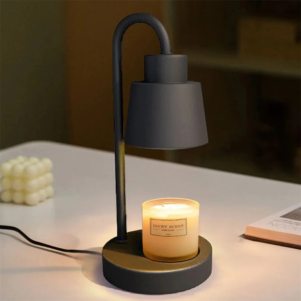Electric Wax Warmer Candle Melt Lamp Dimmable Night Light Aromatherapy Table Lamp - Black / EU Plug - 3