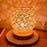 Rattan Ball Wax Melt Lamp Dimmable Decorative Night Light Aroma Diffuser Light Wax Melting Device, EU Plug - Yellow - 2