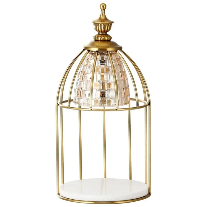 Scented Candle Warmer Dimmable Night Lamp Timing Function Jar Candles Melting Table Light, EU Plug - Gold - 1