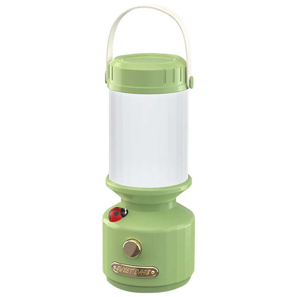 ZM1616 Ladybug Design Rechargeable Outdoor Camping Tent Lantern Lamp Home Bedside LED Night Light - Green - 1