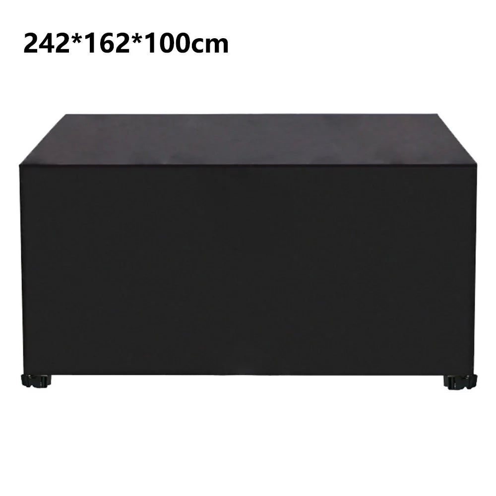 242x162x100cm Waterproof 420D Oxford Cloth Dust Cover Anti-UV Outdoor Garden Furniture Cover - Black - 1