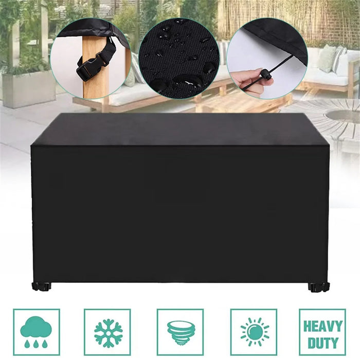 242x162x100cm Waterproof 420D Oxford Cloth Dust Cover Anti-UV Outdoor Garden Furniture Cover - Black - 3