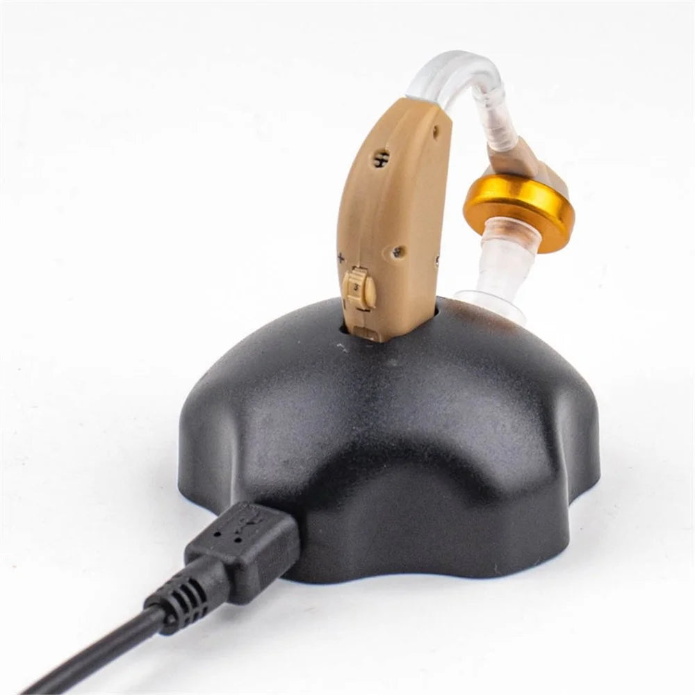 GE-60 Slim Hearing Aid Lightweight Wireless Audiphones Sound Amplifier Portable Noise Reduction Hearing Aid for Elderly - EU Plug - 6