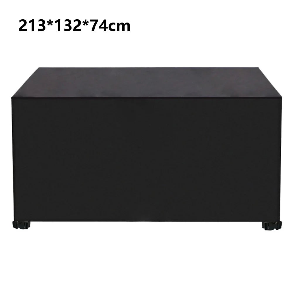 213x132x74cm Waterproof 420D Oxford Cloth Dust Cover Anti-UV Outdoor Garden Furniture Cover - Black - 1