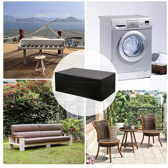 213x132x74cm Waterproof 420D Oxford Cloth Dust Cover Anti-UV Outdoor Garden Furniture Cover - Black - 5