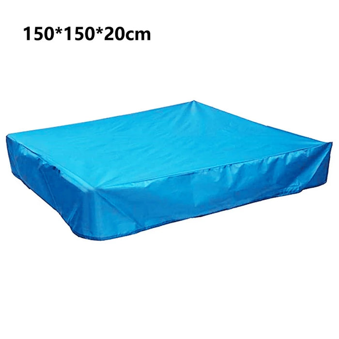 150x150x20cm 210D Oxford Cloth Sandpit Cover Square Pool Cover with Drawstring Sandbox Cover - Blue - 1