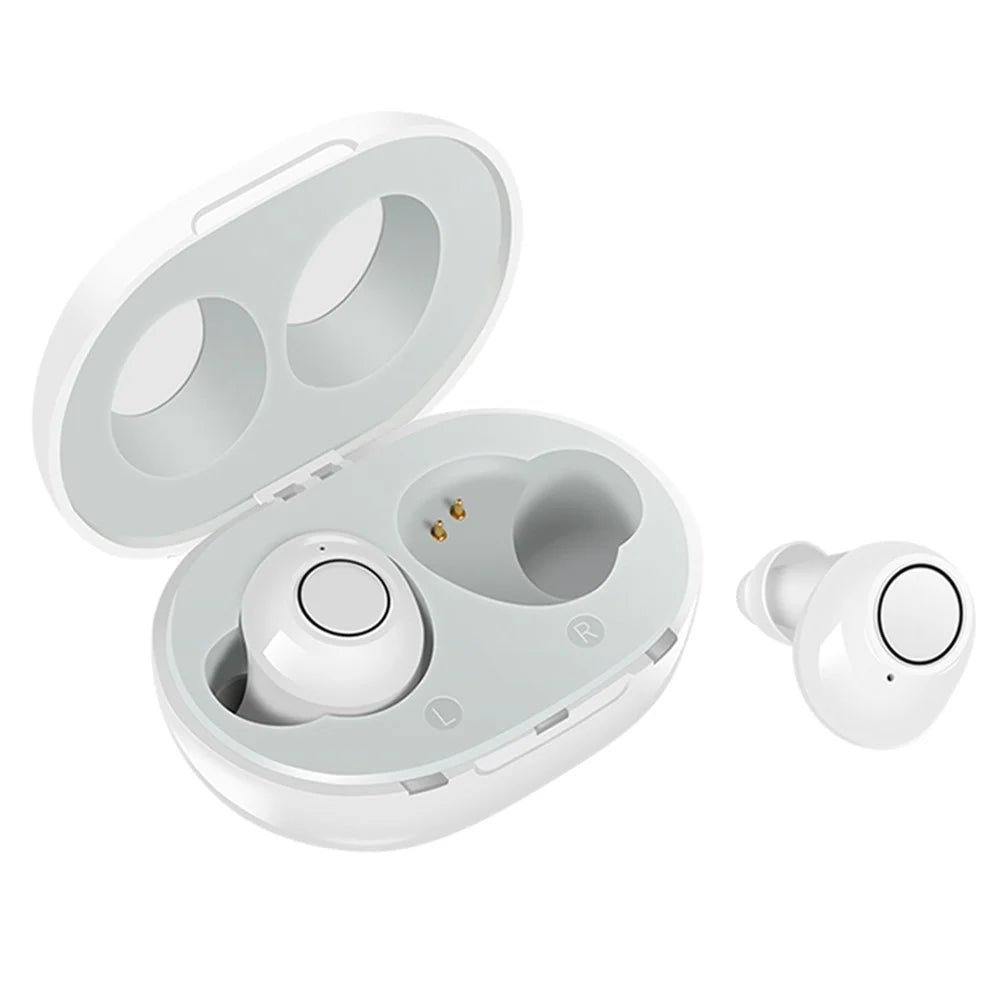 A39 TWS Hearing Aids for Seniors, Rechargeable Noise Cancelling Earbuds Gifts for Elder - White - 1