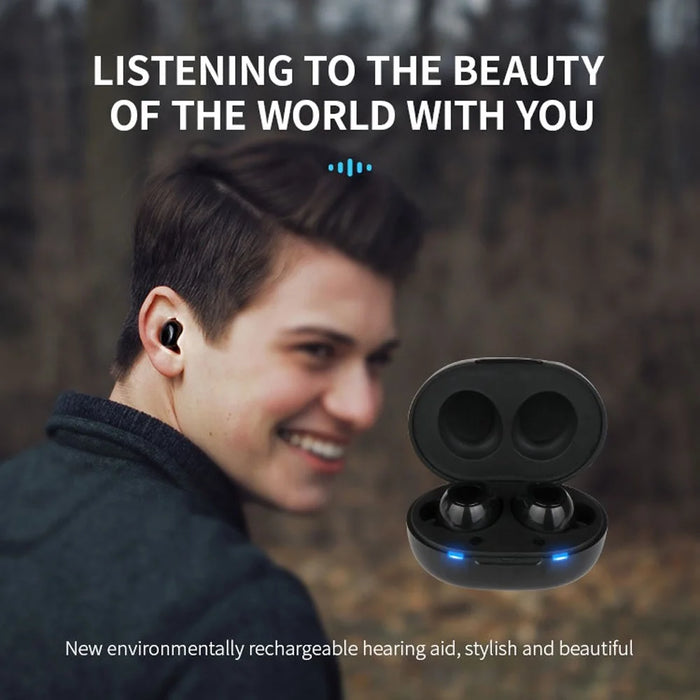 A39 TWS Hearing Aids for Seniors, Rechargeable Noise Cancelling Earbuds Gifts for Elder - White - 5