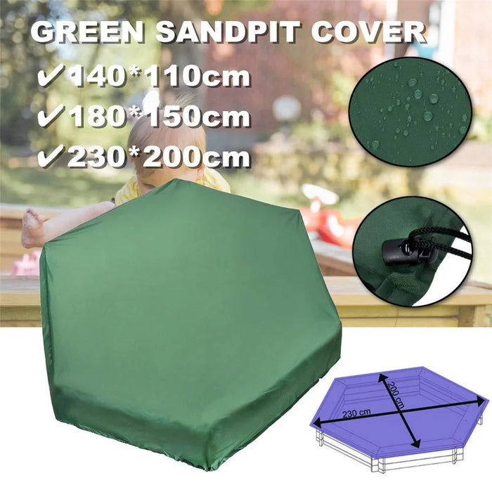 140x110x20cm 210D Oxford Cloth Sandpit Cover Hexagonal Pool Cover with Drawstring Sandbox Cover - 5