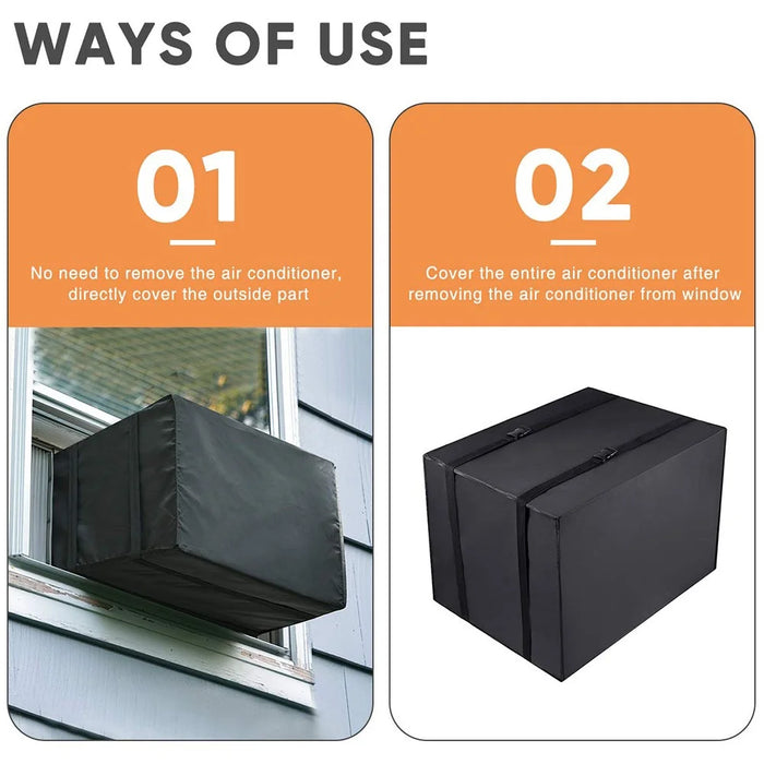 64.8x52.1x45.7cm 600D Oxford Cloth Air Conditioner Cover Outside Window AC Unit Protective Cover - 7