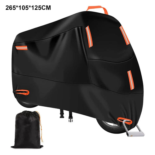 XXXL: 265x105x125cm Motorcycle 210D Oxford Cloth Cover Sun-Proof Rain-Proof Motorbike Cover Protector - 1