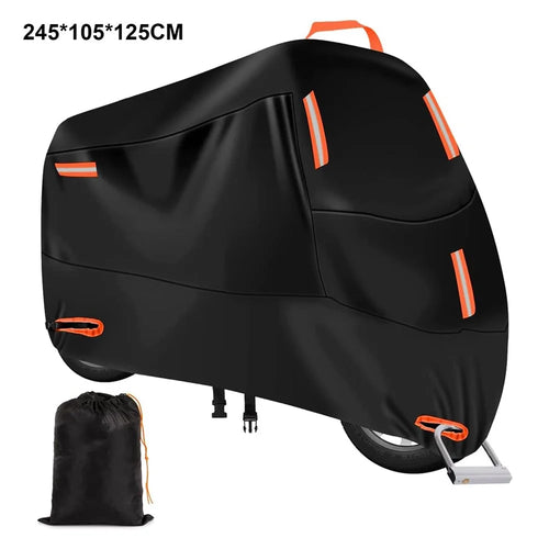 XXL: 245x105x125cm Motorcycle 210D Oxford Cloth Cover Sun-Proof Rain-Proof Motorbike Cover Protector - 1