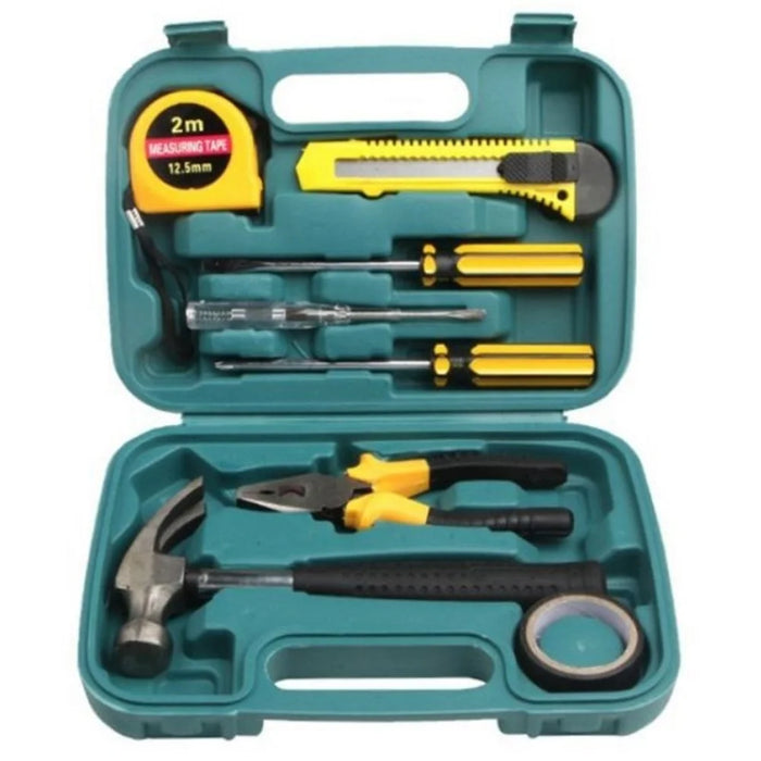 9Pcs / Set Utility Knife Measuring Tape Wire Cutter Screwdriver Car Home Repair Tool Box - 2