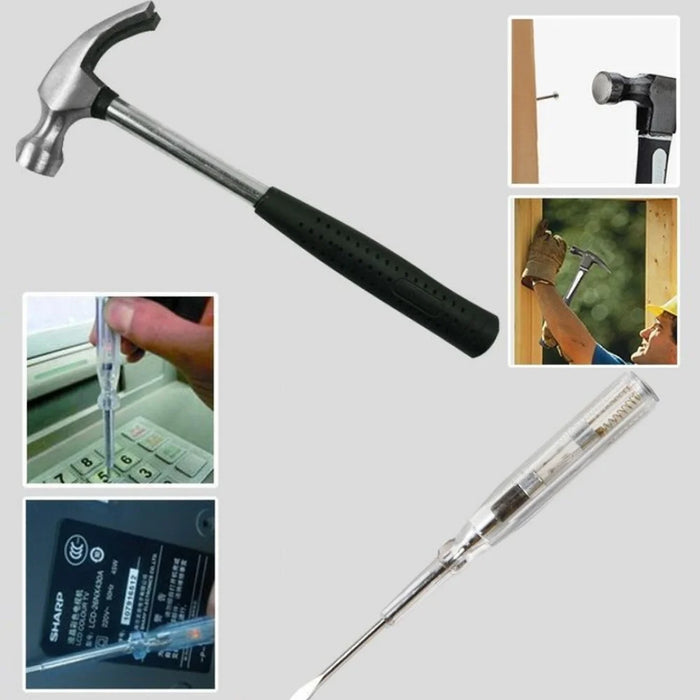 9Pcs / Set Utility Knife Measuring Tape Wire Cutter Screwdriver Car Home Repair Tool Box - 6