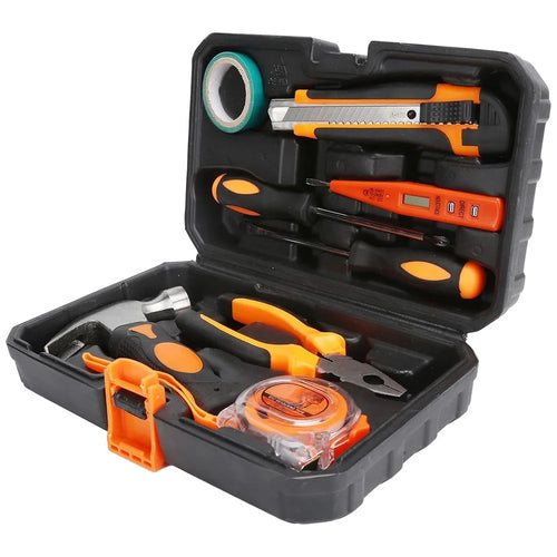 2109B 9Pcs / Set Carbon Steel Utility Knife Wire Cutter Screwdriver Electric Test Pen Home Repairing Tool Box - 1