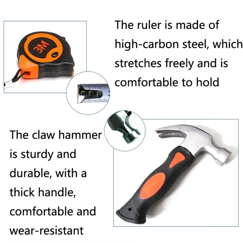 2109B 9Pcs / Set Carbon Steel Utility Knife Wire Cutter Screwdriver Electric Test Pen Home Repairing Tool Box - 3