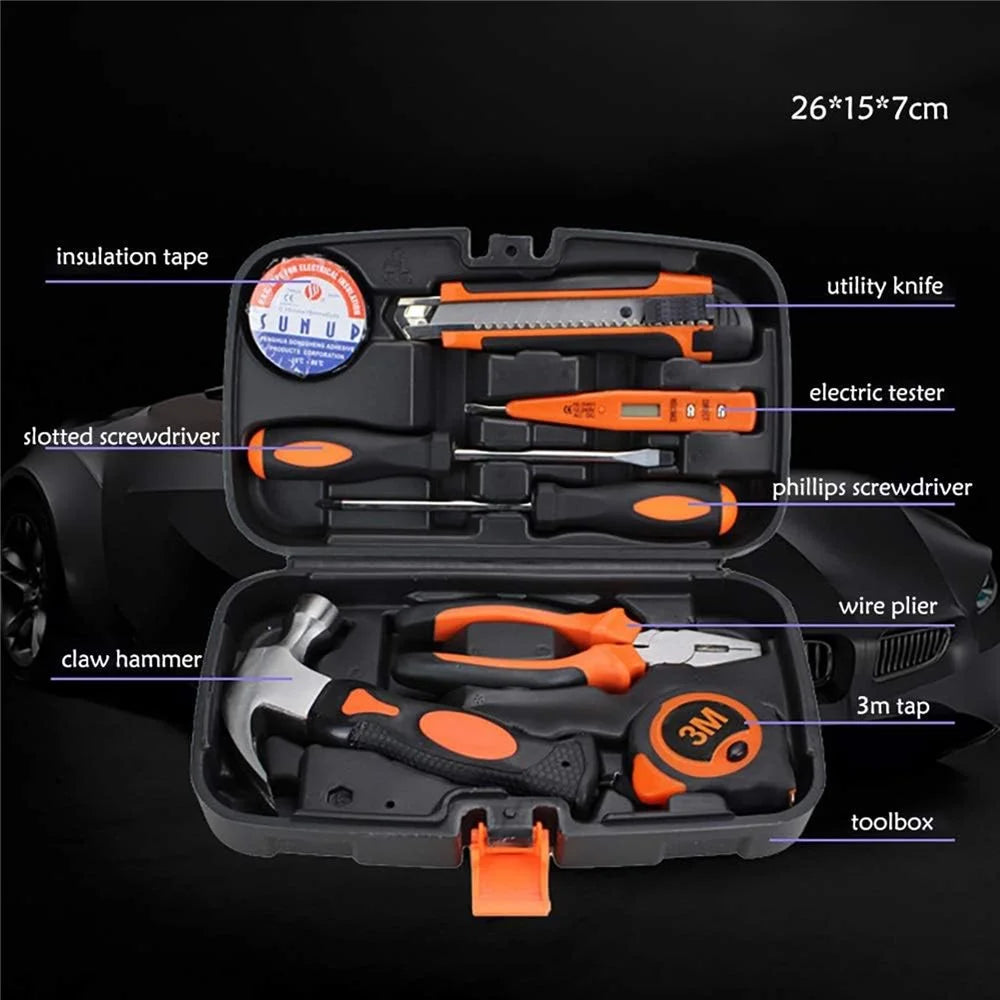 2109B 9Pcs / Set Carbon Steel Utility Knife Wire Cutter Screwdriver Electric Test Pen Home Repairing Tool Box - 5