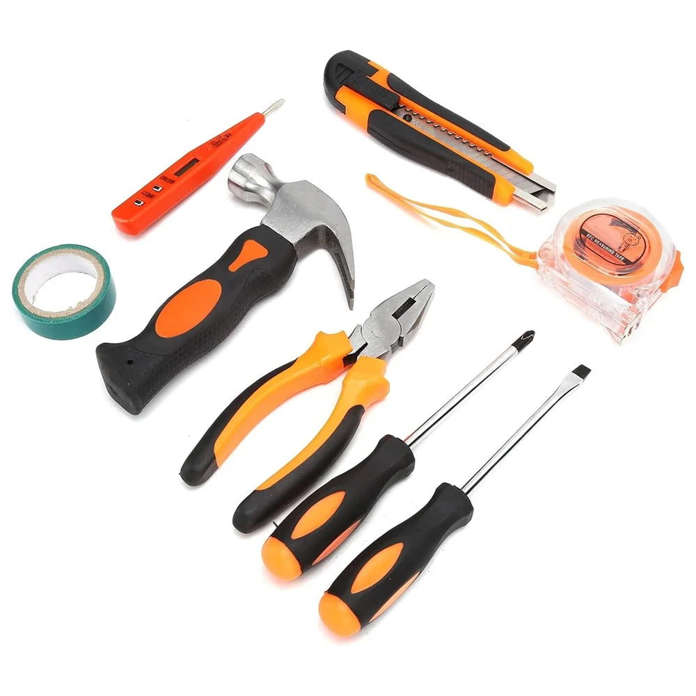 2109B 9Pcs / Set Carbon Steel Utility Knife Wire Cutter Screwdriver Electric Test Pen Home Repairing Tool Box - 6