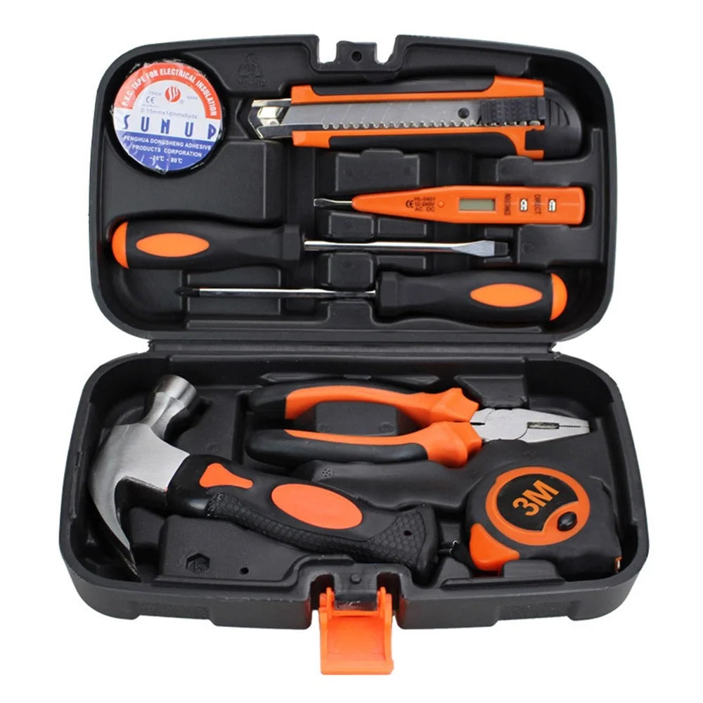 2109B 9Pcs / Set Carbon Steel Utility Knife Wire Cutter Screwdriver Electric Test Pen Home Repairing Tool Box - 7