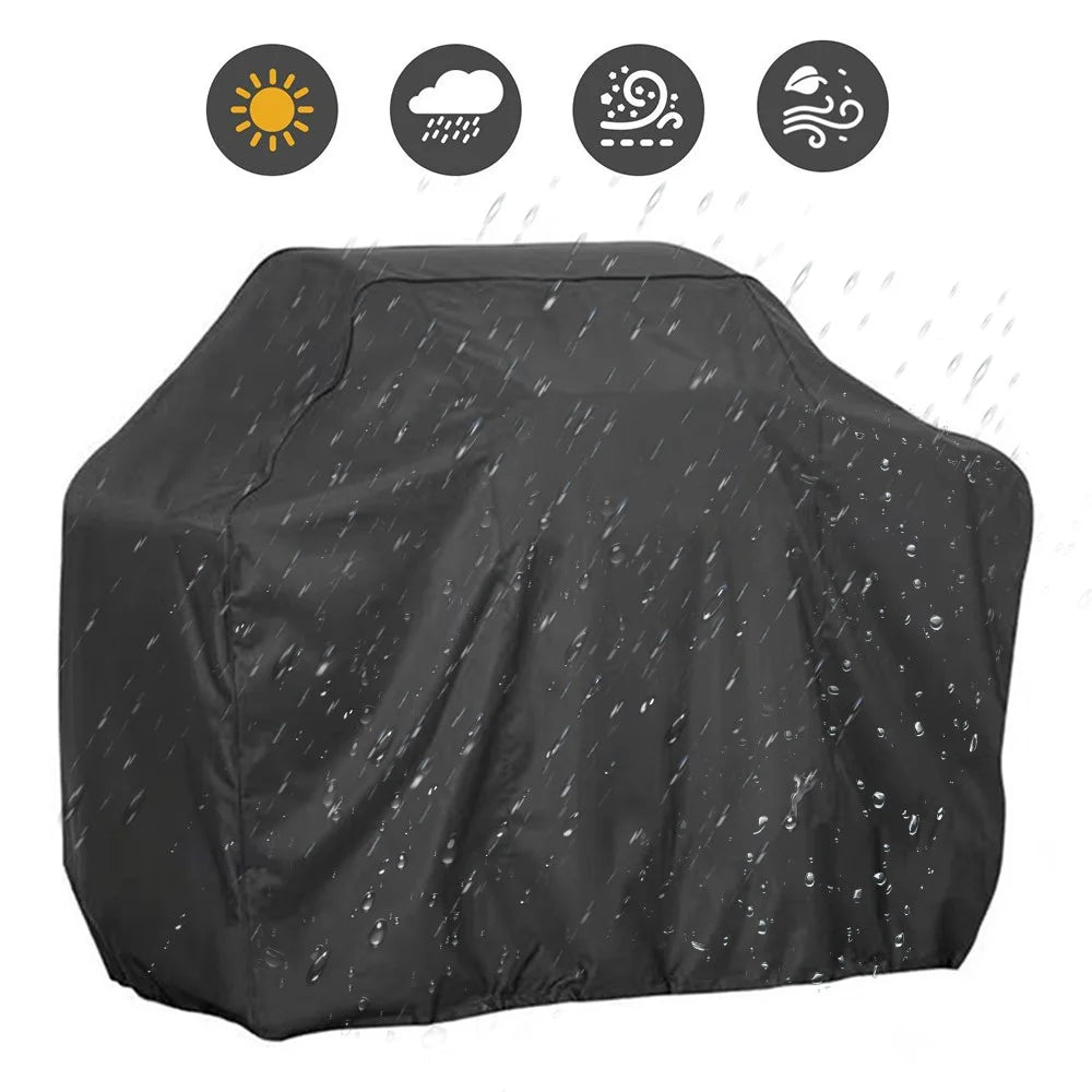 420D Oxford Fabric Waterproof BBQ Grill Cover UV Protection Outdoor Grill Cover with Windproof Drawstring, 127.5x105x53.3cm - 1