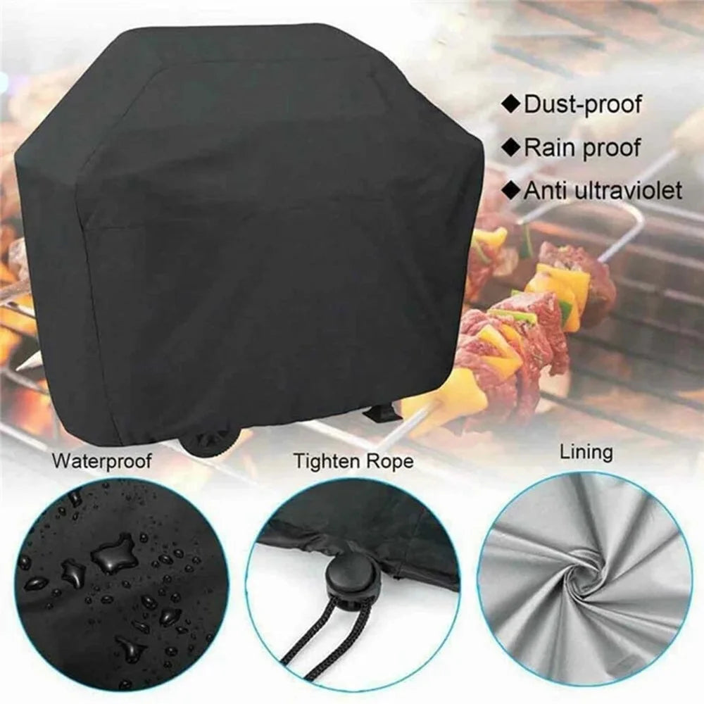 420D Oxford Fabric Waterproof BBQ Grill Cover UV Protection Outdoor Grill Cover with Windproof Drawstring, 127.5x105x53.3cm - 4