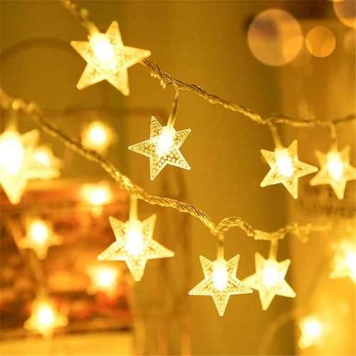 Star String Lights Battery Operated 10m 60 LED IP67 Waterproof Fairy String Lights for Wedding Party, Garden - Warm Light - 1