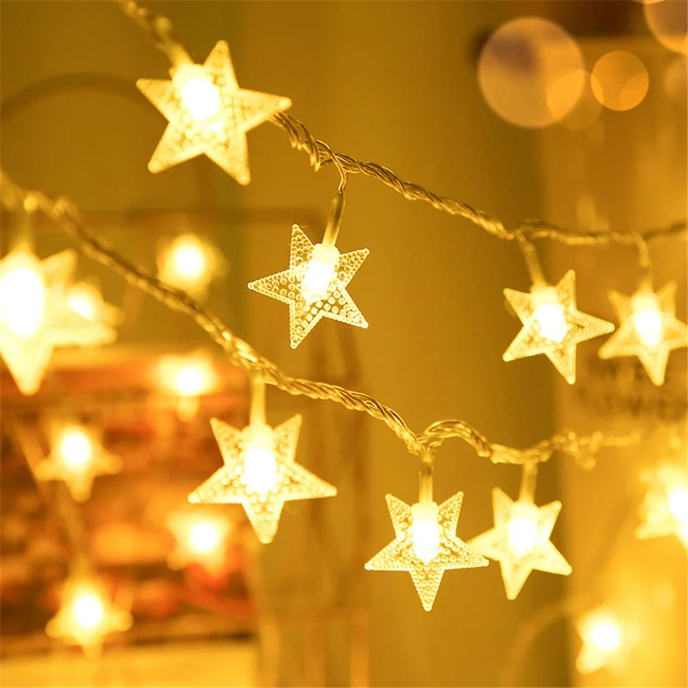 Star String Lights Battery Operated 6m 40 LED IP67 Waterproof Fairy String Lights for Wedding Party, Garden - Warm Light - 1