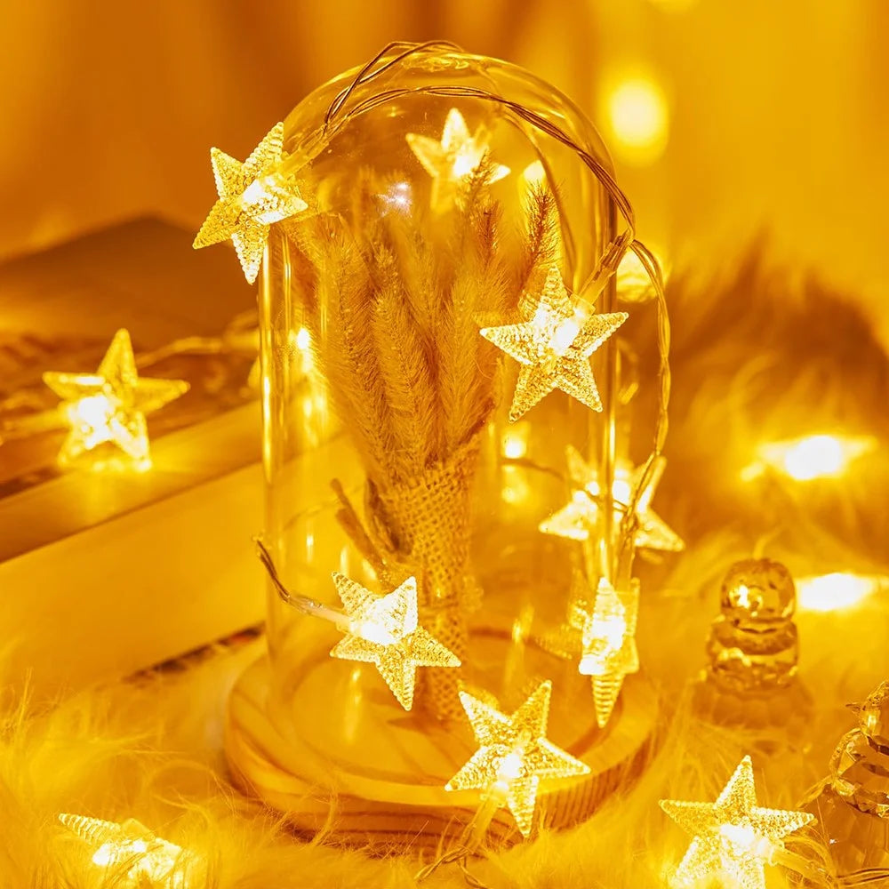 Star String Lights Battery Operated 6m 40 LED IP67 Waterproof Fairy String Lights for Wedding Party, Garden - Warm Light - 2